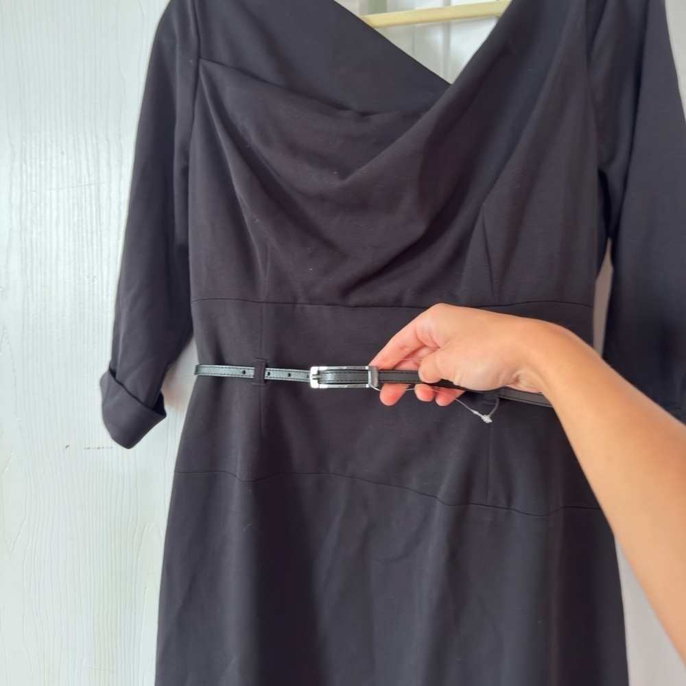 Black Halo Classic 3/4 Sleeve Jackie O Sheath Dress - Picture 6 of 7